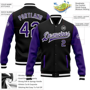 Chaqueta universitaria de béisbol para hombre, elegante mezcla de lana, abrigo con letras, prendas de vestir exteriores informales de moda, ropa de calle universitaria cálida para invierno - Product Image 2