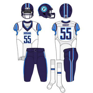 Uniforme de fútbol americano personalizado de alta calidad, Conjunto de jersey de sublimación de manga corta al por mayor para adultos, niños, equipo juvenil - Product Image 1