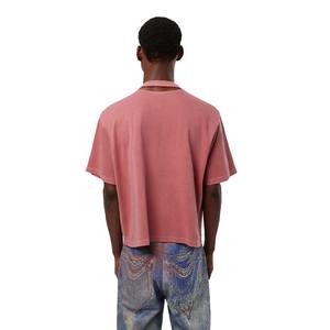 Venta caliente camiseta Vintage para hombre 280 GSM algodón pesado sólido recortado holgado ajuste elegante hombro caído corto 100% algodón - Product Image 2