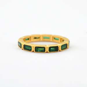 Baguette Esmeralda Zirconia Eternity Fashion Ring - Product Image 3