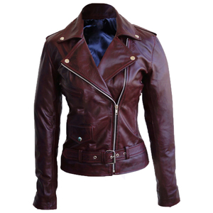 Veste de moto en peau de mouton véritable 100% sur mesure de qualité supérieure pour femmes Coupe-vent élégante et tendance Chauffée Écologique - Product Image 1