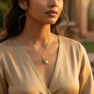 Gold Plating Crystal <b>Baby</b> <b>Shoe</b> Pendant Women's Jewelry Charm - Product Image 3