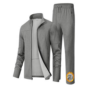 ชุดวอร์มกางเกงสองชิ้นสำหรับทั้งชายและหญิงชุดวอร์มกันลมมีฮู้ดสีพื้นโลโก้ที่ทันสมัยออกแบบได้ตามต้องการสำหรับฤดูหนาว - Product Image 1