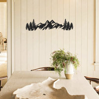 Nouvel Arrivage Décoration Murale Découpe Laser Métal Art Mural Montagnes pour Maison Cadeaux Grand Art Mural Meilleure Vente aux Prix de Gros