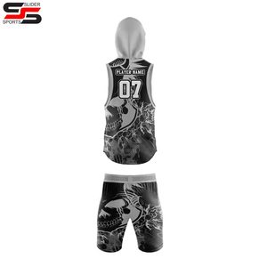 Uniforme de Flag Football 7 contra 7, Camisetas sin Mangas, Pantalones Cortos de Compresión con Color y Logotipo Personalizados, Antibacteriano, 100% Poliéster - Product Image 3