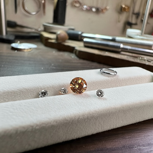 Moissanite de qualité supérieure, taille brillant, couleur orange D, cultivée en laboratoire, pierre précieuse non montée, clarté VVS1, 6,5 mm, dureté Mohs 9,25 - Product Image 1