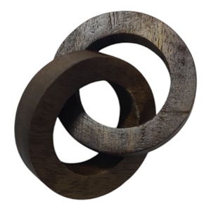 Cadena de madera de mango de 2 eslabones estilo bohemio, decoración de mesa rústica hecha a mano, acentos decorativos de Pascua ecológicos para sala de estar - Product Image 1