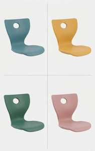 Modern Plastic School Chair Blue Stackable Design For Children Solid Back Style - Product Image 2