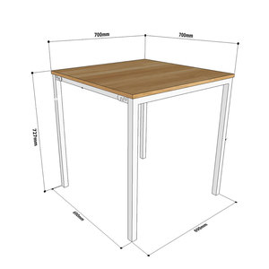 Square 70x70cm <b>Dining</b> <b>Table</b> with <b>Extendable</b> <b>Wood</b> Top and Iron Legs Assembly Required BA68041 Set - Product Image 4