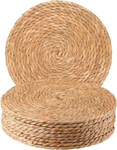 Farmhouse Woven <b>Round</b> <b>Placemats</b> Natural Hand-Woven Water Hyacinth <b>Placemats</b> Rattan <b>Placemats</b> in India - Product Image 3