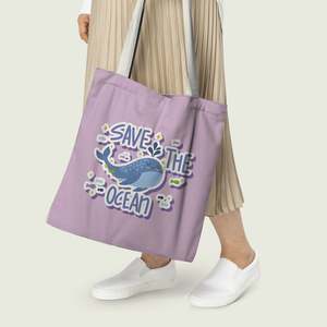 Ocean-Themed Tote Bag with Zipper Closure Large Capacity Floral <b>Decoration</b> in Denim Straw Canvas Material for <b>Summer</b> Spring Use - Product Image 4