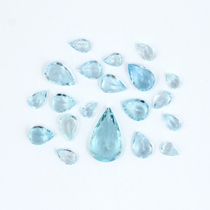 Piedra Preciosa Suelta de Aguamarina Natural en Forma de Pera, Alta Calidad, Corte Facetado, 20x25mm, Tamaño Personalizado, para Joyería DIY, Color Aqua Leche, Venta al por Mayor, Tercera Corte - Product Image 1