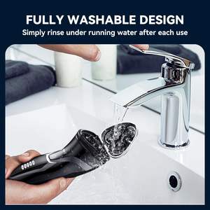 Rasoir électrique pour homme, rasoir rotatif humide/sec à triple lame, charge rapide et longue autonomie, rasoir étanche avec tondeuse - Product Image 6