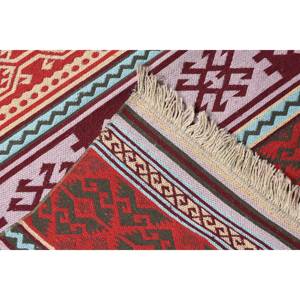 Alfombra Turca Vintage de 2.5x8 pies, Alfombra Roja con Diseño de Patchwork - Product Image 4