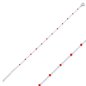 <b>Red</b> Color Enamel Design Turkish Handcrafted 925 Sterling Silver Trendy Wedding Party Chain <b>Bracelet</b> - Product Image 4