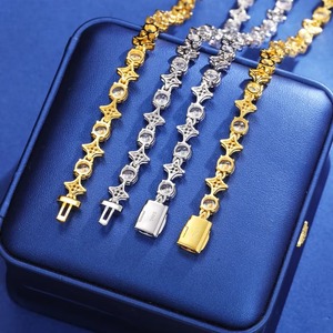 Iced Out ดาวและทรงกลม Moissanite เพชรเทนนิสโซ่เครื่องประดับ Hip Hop เครื่องประดับที่สวยงามของขวัญที่ดีที่สุดสําหรับผู้ชายและผู้หญิง - Product Image 3