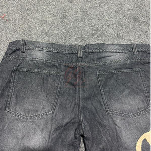 Short en jean pour homme lavé à la pierre style vieilli avec logo brodé personnalisé Short en denim pour la mode streetwear - Product Image 3