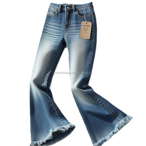 กางเกงยีนส์ทรงหลวมสไตล์ลำลองสำหรับผู้หญิงผ้าเดนิมตัดเป็นทรงหลวมสีน้ำเงิน/สีคราม/สีเทา/สีดำโลโก้ผลิตที่เอวจากบังคลาเทศขายส่ง - Product Image 2