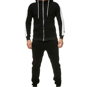 2025 nuevo diseño personalizado lado raya polar 2 piezas Slim Fit Sport Wear Casual hombres Jogger chándal conjunto - Product Image 2