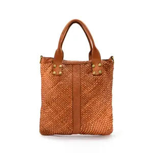 Completely Weaved Bag Handmade Real Leather H319 Bestseller Woman Everyday Handbag