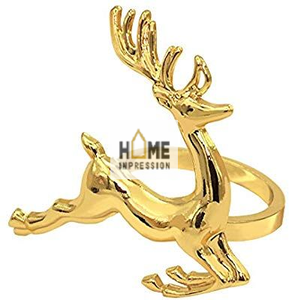 Décoration de Noël de luxe pour la maison, rennes faits à la main en aluminium et laiton, forme hexagonale, fournitures de fête, 50 pièces MOQ, Noël design - Product Image 5