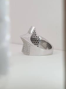 แหวนฮิปฮอปแบบสั่งทำพิเศษ ประดับเพชรโมอิสซาไนต์เต็มวง ชุบโรเดียม เงินแท้ 925 สำหรับงานแต่งงานและงานหมั้นของผู้ชาย - Product Image 4