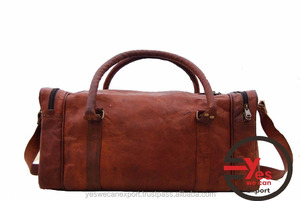 Sacs à bagages de gymnastique en cuir marron pour sac de voyage en cuir véritable Vintage taille personnalisée en 27243 RVM0015 unisexe - Product Image 2