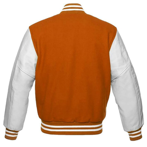 Vestes universitaires de couleur unie col ras du cou respirant impression de logo personnalisé manches longues veste de baseball universitaire pour hommes - Product Image 6
