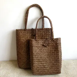 Wholesale supplier top choice raffia bags good price hand woven seagrass ladies women bag sea grass handbags