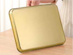 Hot Selling Stainless Steel <b>Gold</b> Plated <b>Rectangular</b> Serving Tray <b>Mirror</b> Finish Restaurant Hotel Wedding Serveware Platter Trays - Product Image 3