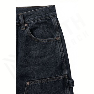 Custom Denim Straight Jeans Pants Men's Casual <b>Loose</b> Fit Hip Hop Vintage Winter Autumn Quick Dry High Quality Customized Color - Product Image 5