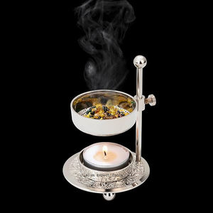 Best Wholesale Price Pure Brass Incense <b>Burner</b> Brass Knob Adjustable <b>Burner</b> <b>Silver</b> Nickel Room Fragrance Tabletop Decorations - Product Image 5