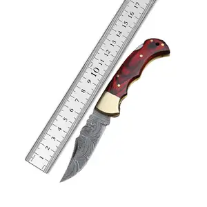 Damaskus Stahl Klappmesser Profession elle Outdoor Kleine Klappt aschen messer Großhandel Neues Design Outdoor Camping Messer