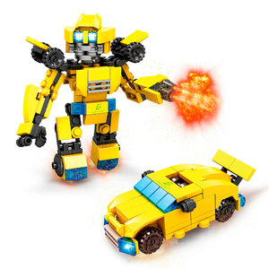 Bumblebee <b>Transformer</b> Robot Block DIY Toy ABS Plastic Construction Electronic Educational Model Toy for Kids - Product Image 1
