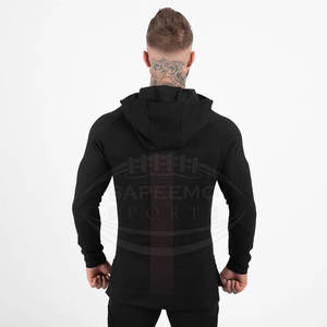 Basic Men Winter Solid <b>Gym</b> <b>Hoodie</b> Durable Fleece Material Stretchable Quick Dry Workout Top - Product Image 2