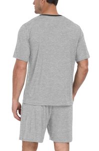 Conjunto de camisa y pantalones cortos informales de verano de 2 piezas para hombre de alta calidad poliéster transpirable/algodón personalizable - Product Image 3