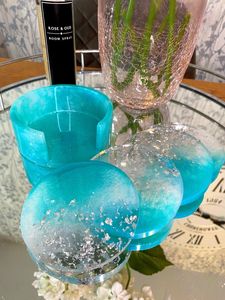 EFFECTS Sous-verres en résine de luxe faits à la main Tampons carrés de couleur personnalisables pour ensemble de Table de tapis de cuisine Meilleur prix - Product Image 2