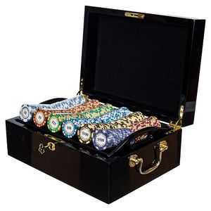 Estuche de póker, caja de madera de 3 tonos, 500 Chips, 14gms, monteclo - Product Image 3
