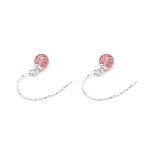 Orecchini a Gancio in Argento Sterling con Cristalli a Forma di Fragola - Product Image 1