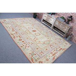 Tapis turc vintage, grand tapis de 6,6 x 9,2 pieds, tapis floral brun orangé - Product Image 4