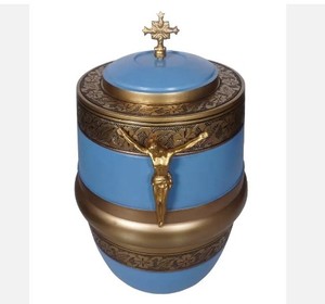 Precios razonables Urnas de cremación de cobre azul con tamaño personalizado disponible Urnas de cremación de estilo americano para la venta - Product Image 5