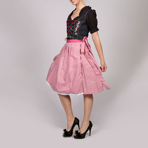 Nuevo Mini vestido bávaro Dirndl para mujer, traje tradicional de Oktoberfest, mangas ligeras, algodón, poliéster, logotipo personalizado - Product Image 6