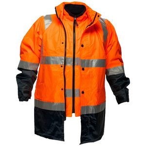 Veste de sécurité réfléchissante haute visibilité pour hommes, certifiée CE, pour travaux miniers, imperméable, pour travaux d'hiver, chantier de construction - Product Image 1