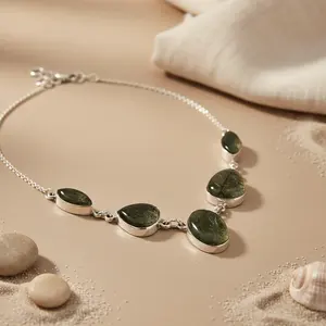 925 Silver Rutilated <b>Quartz</b> <b>Necklace</b> for Women Fashion Pendant <b>Necklaces</b> Jewelry with Gemstone - Product Image 1