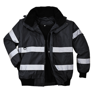 Veste de pluie de travail imperméable haute visibilité manteau de bombardier en polaire pour hommes caractéristique de sécurité chaude manteau de sécurité haute visibilité - Product Image 2