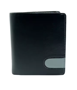 Custom Black Men's <b>RFID</b> Cowhide Leather <b>Wallet</b> Short Slim Design with Zipper Coin Pouch Factory Wholesale Price - Product Image 5