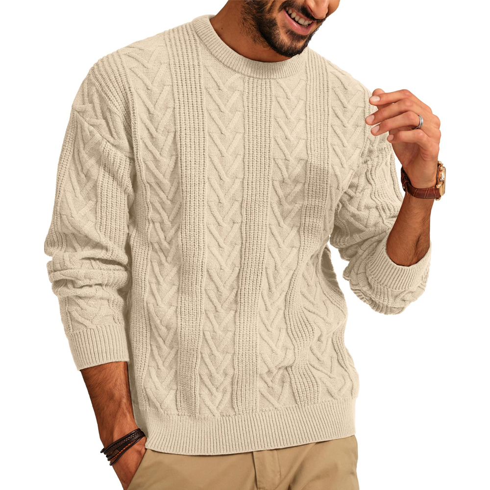 2025 New Design Breathable Pullover Men's Sweaters Custom Made Logo Printing Pullover Plain Men Sweater For Sale