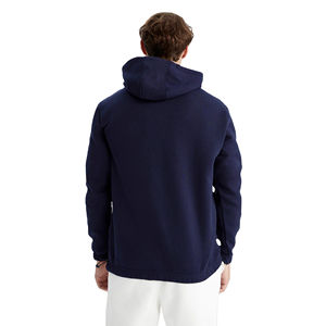 Sudadera con capucha sólida informal para hombre, tejido polar de algodón y poliéster de otoño, diseño de logotipo personalizado térmico de manga larga - Product Image 3