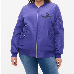 Manteaux de printemps personnalisés coupe ajustée pour femmes blouson d'aviateur respirant de grande taille pour femmes vestes en jean pour femmes - Product Image 1