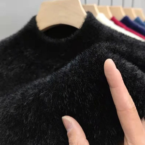 Jersey nuevo para hombre, suéter suave y cálido de manga larga con cuello simulado, suéter de lana fina de Color sólido, suéteres informales holgados gruesos y cálidos - Product Image 4